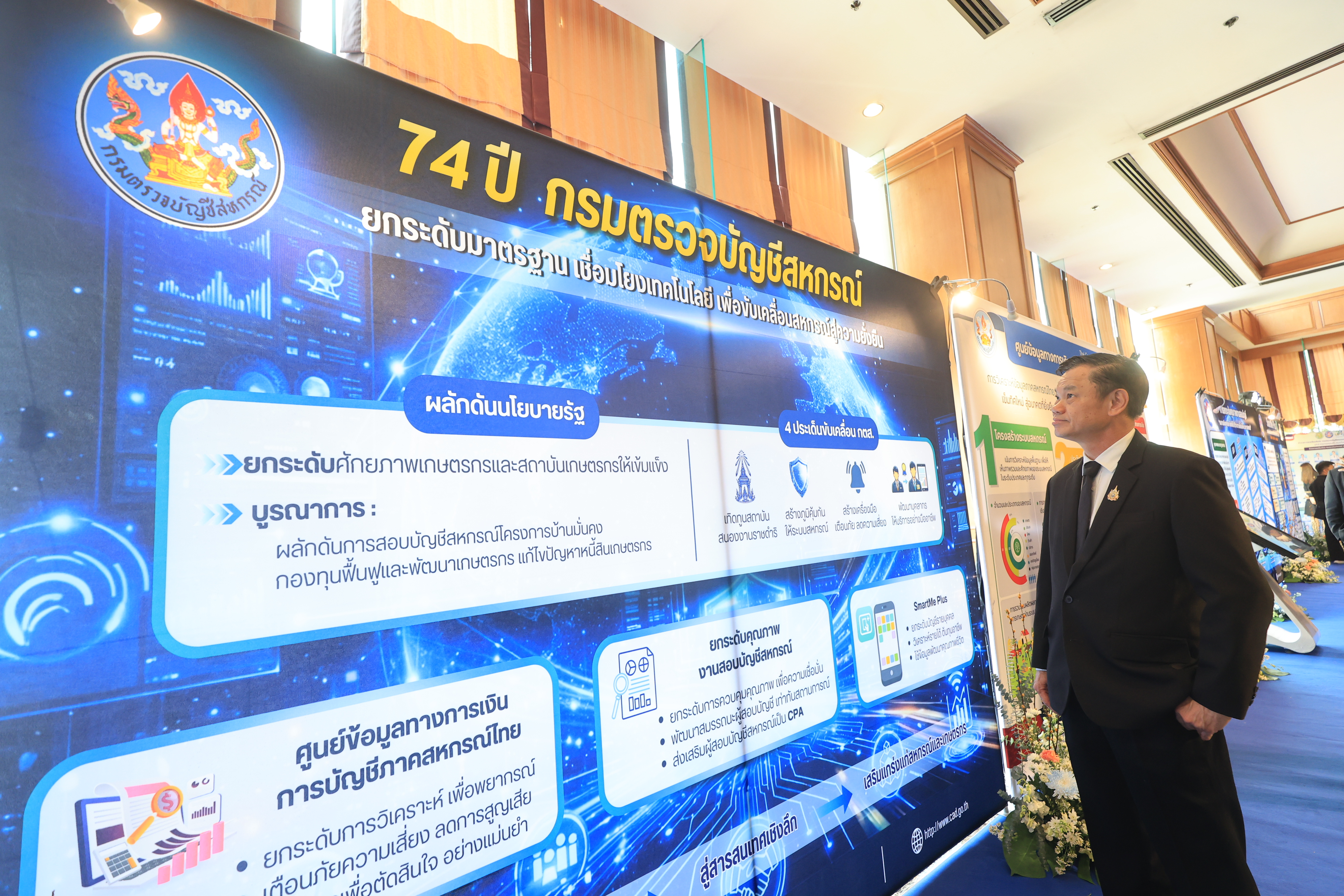 title - ส.ป.ก. ร่วมเป็นเกียรติในพิธีเปิดโครงการประชุมสัมมนาเชิงปฏิบัติการ เรื่อง ยกระดับมาตรฐานเชื่อมโยงเทคโนโลยี เพื่อขับเคลื่อนสหกรณ์สู่ความยั่งยืน เนื่องในโอกาสครบรอบ 74 ปี กรมตรวจบัญชีสหกรณ์